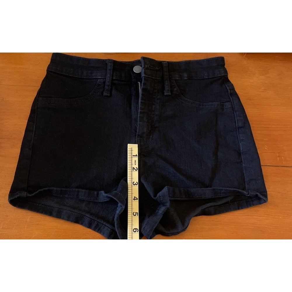 Wild Fable Dark Black Stretchy Jean Short Shorts 27R Size 4 - Picture 7 of 8